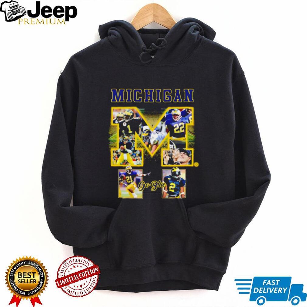 Michigan Wolverines Go Blue Football Team Collage shirt