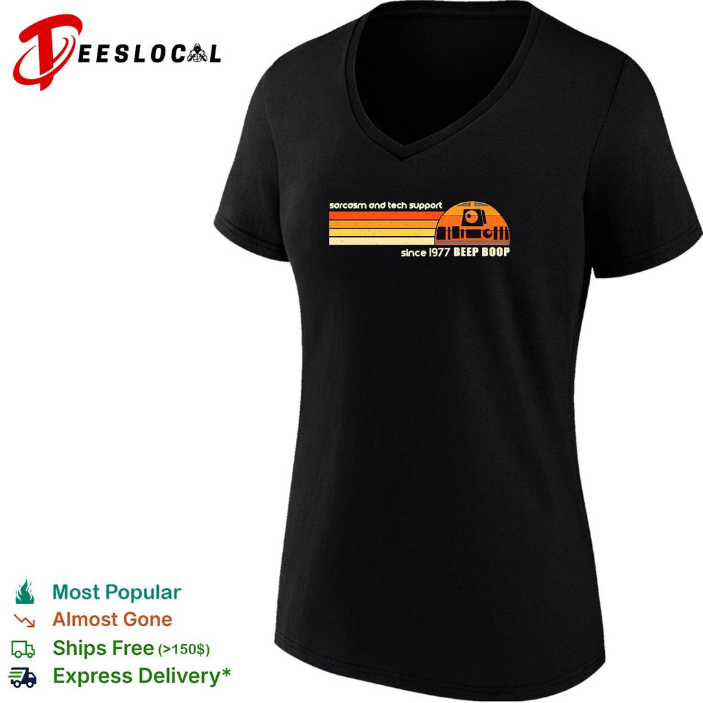 R2-D2 sarcasm and tech support since 1977 beep boop retro landscape shirt Unisex