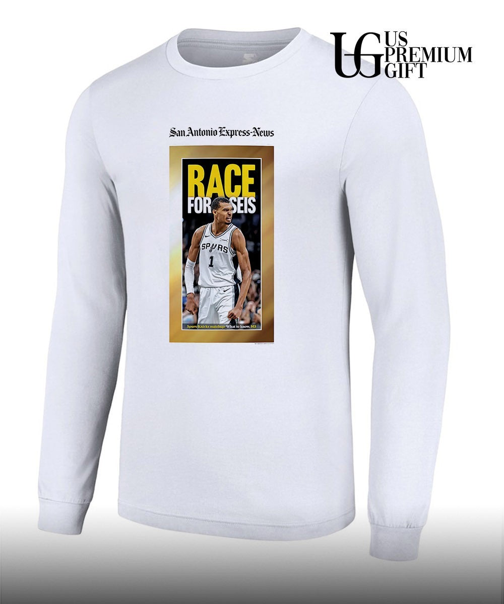 Race for Seis San Antonio Express-News Victor Wembanyama San Antonio Spurs NBA shirt Unisex