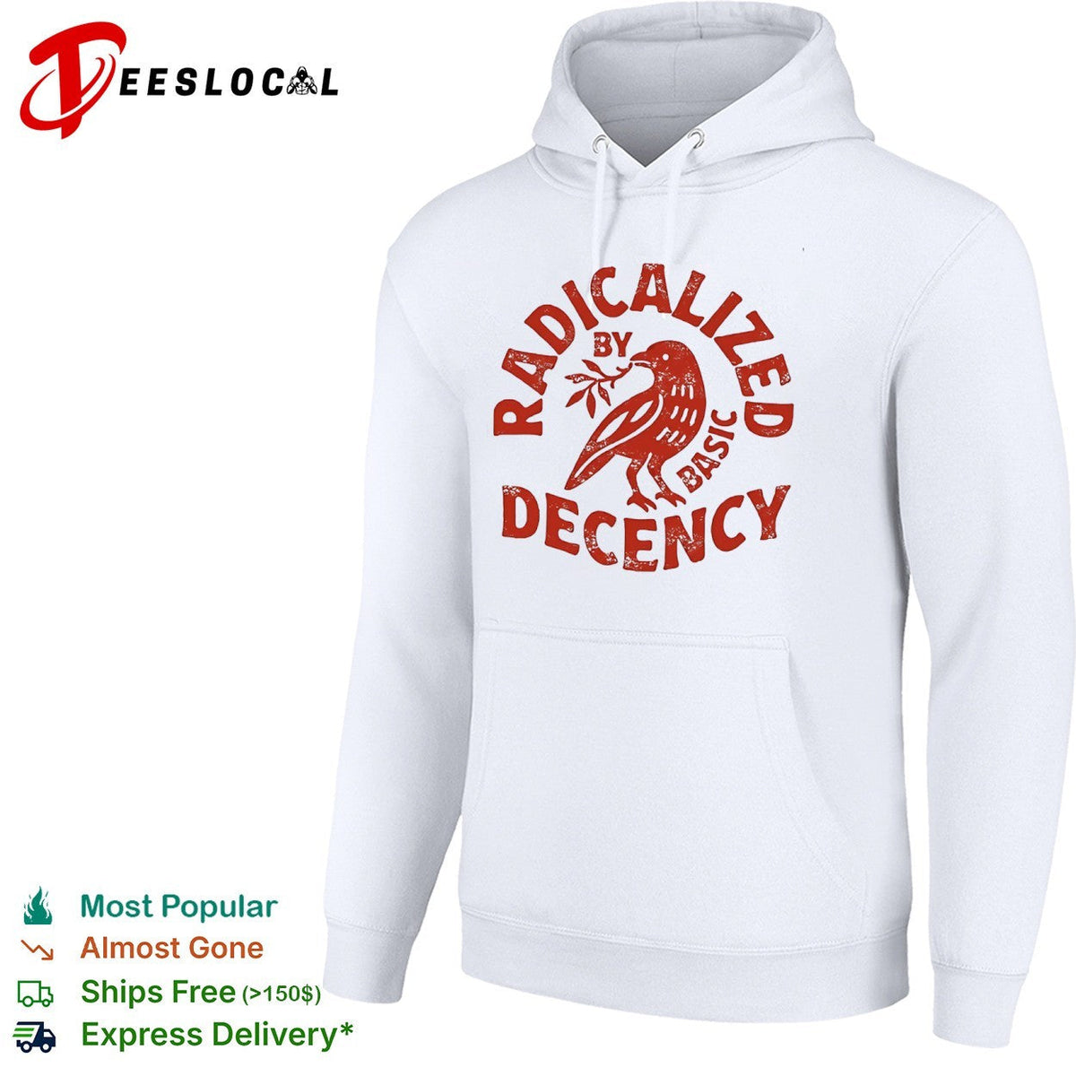 Radicalized by basic decency red bird shirt Unisex