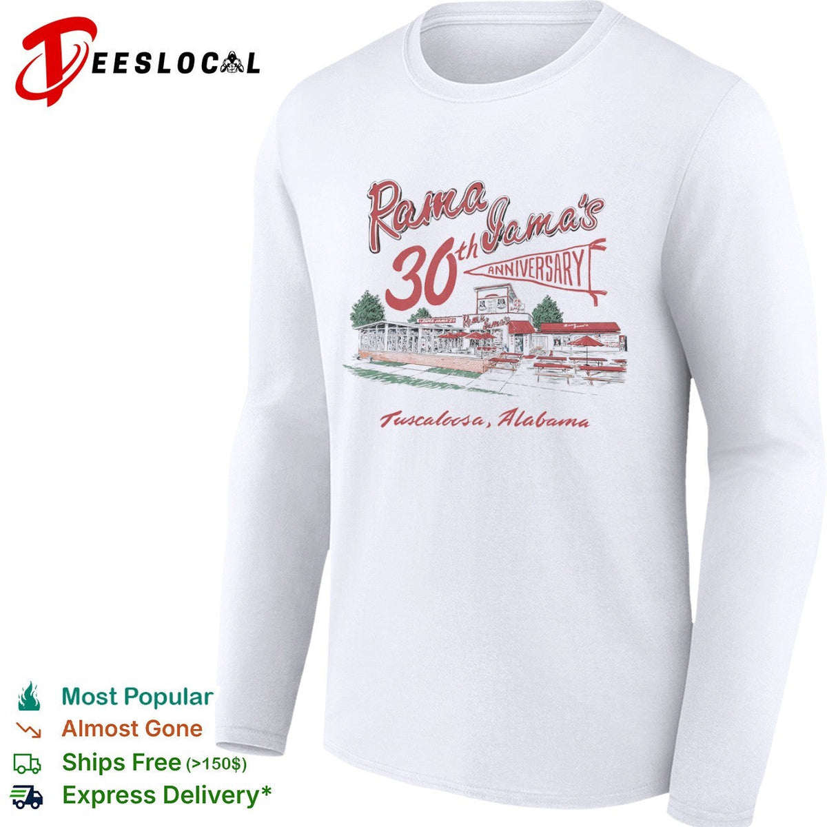 Rama Jama’s 30th Anniversary Tuscaloosa Alabama restaurant drawing shirt Unisex