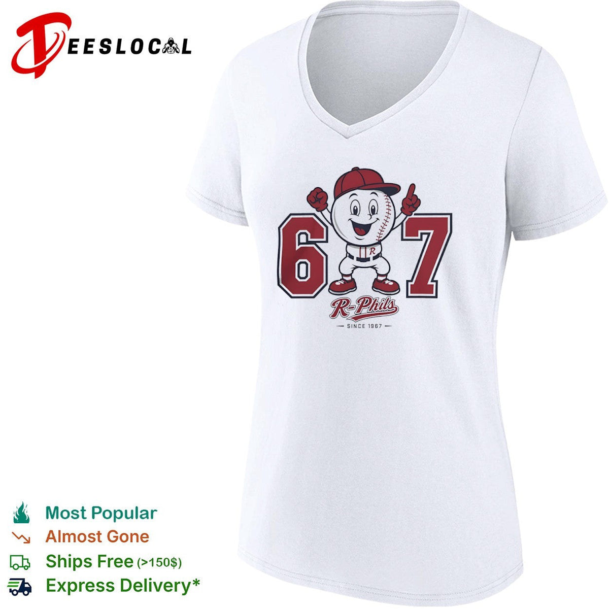 Reading Fightin Phils 67 since 1967 baseball mascot shirt Unisex