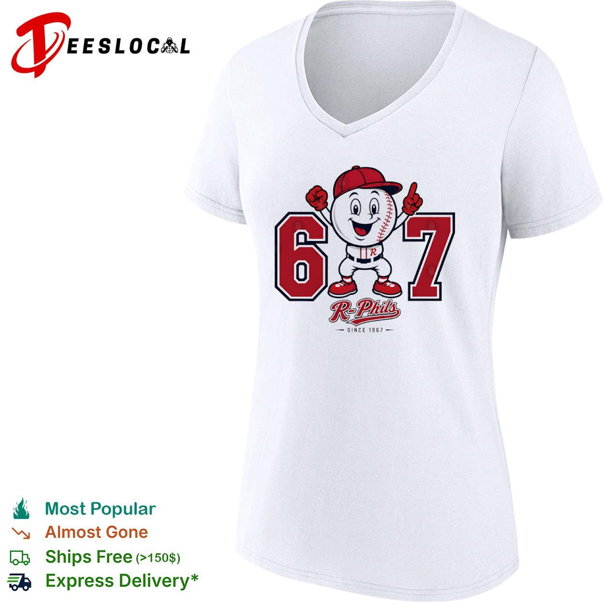 Reading Phillies 67 Since 1967 R Phils Baseball Shirt Unisex