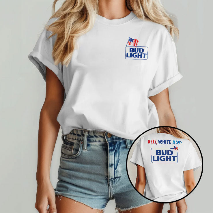 Red White And Bud Light 4th Of July T Shirt Unisex