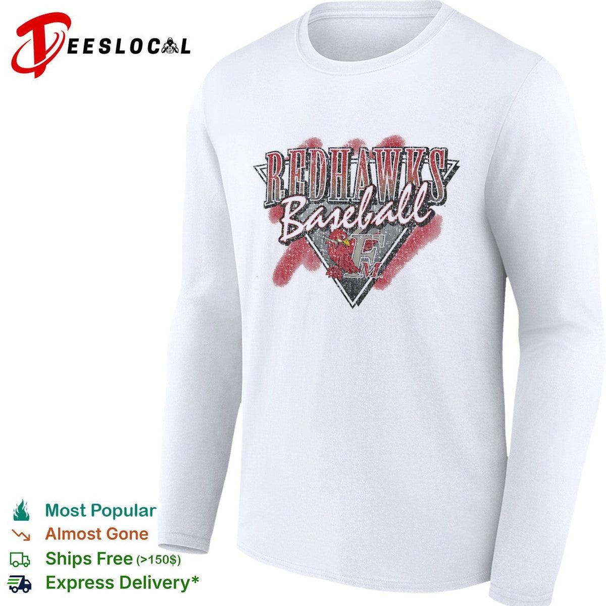Redhawks Baseball FM Logo Mascot Sport Team shirt Unisex