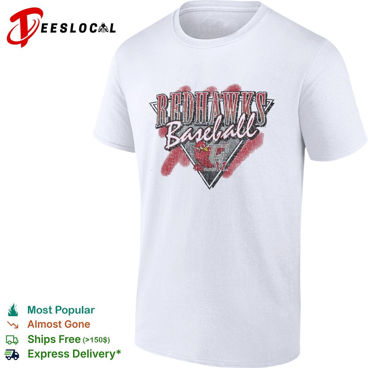 Redhawks Baseball FM Logo Mascot Sport Team shirt Unisex
