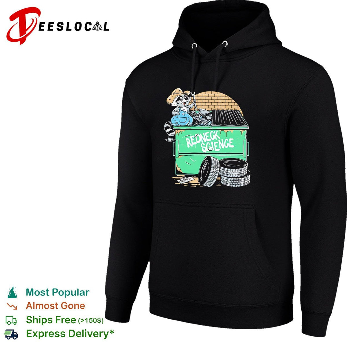 Redneck Science Raccoon Mechanic with Wrench Dumpster Diving Tire Auto Repair shirt Unisex