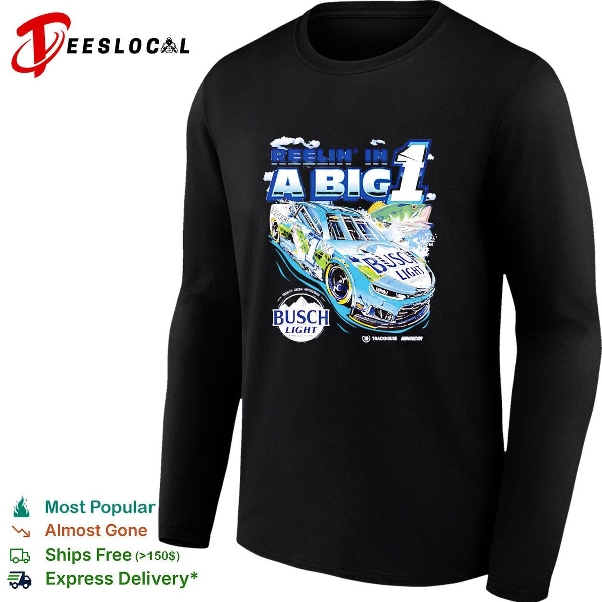 Reelin’ in a big 1 Ross Chastain Busch Light bass fishing NASCAR shirt Unisex