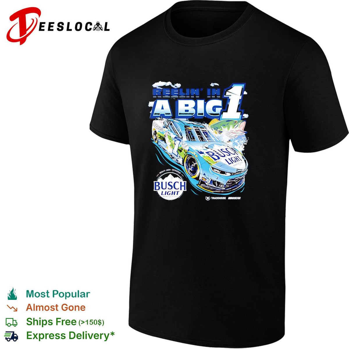 Reelin’ in a big 1 Ross Chastain Busch Light bass fishing NASCAR shirt Unisex