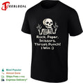Rock Paper Scissors Throat Punch I Win Skeleton Shirt Unisex
