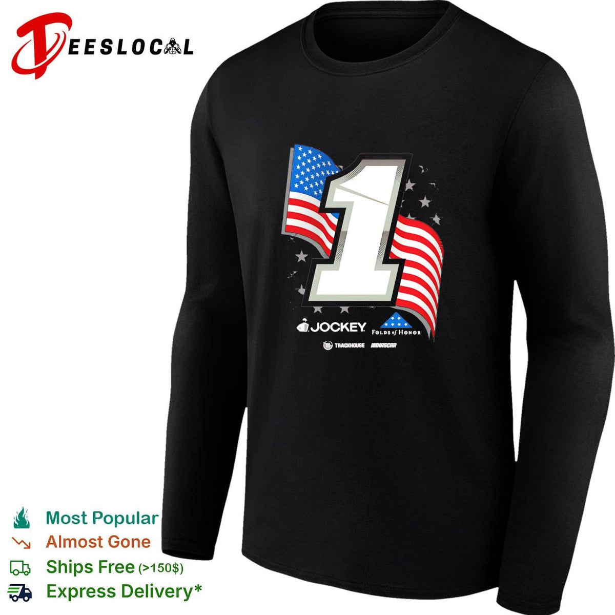 Ross Chastain 1 Jockey Folds of Honor American flag Trackhouse NASCAR shirt Unisex