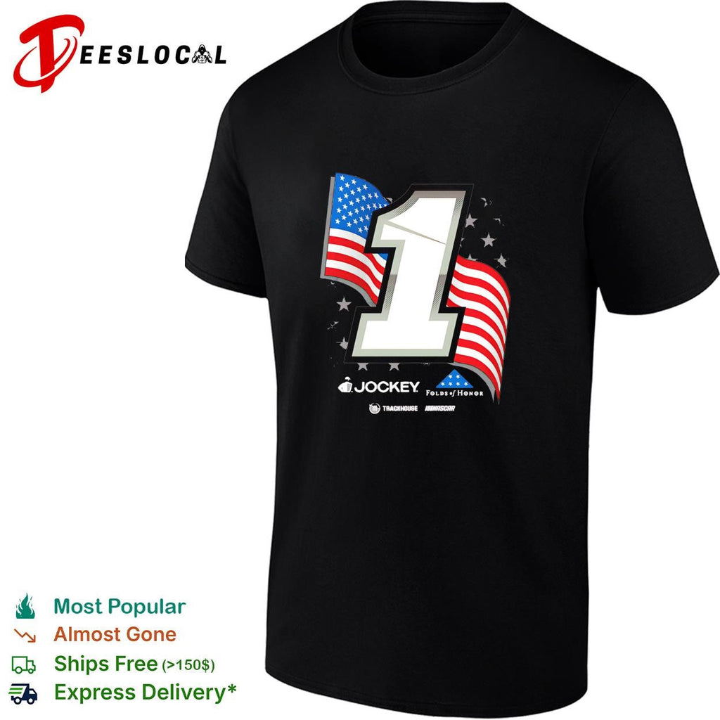 Ross Chastain 1 Jockey Folds of Honor American flag Trackhouse NASCAR shirt Unisex