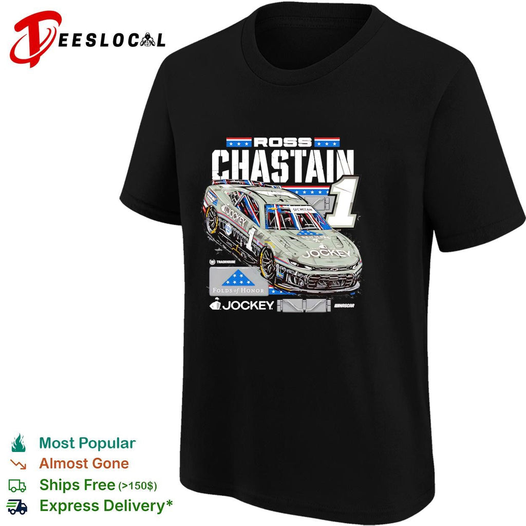 Ross Chastain 1 Jockey Folds of Honor Trackhouse NASCAR shirt Unisex