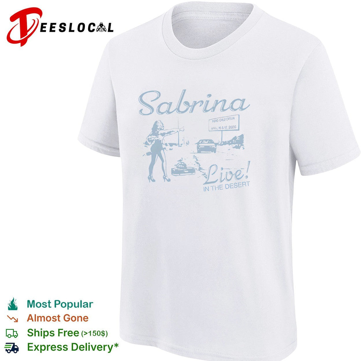 Sabrina Live in the Desert Indio California April 10 and 17 2026 tour concert shirt Unisex