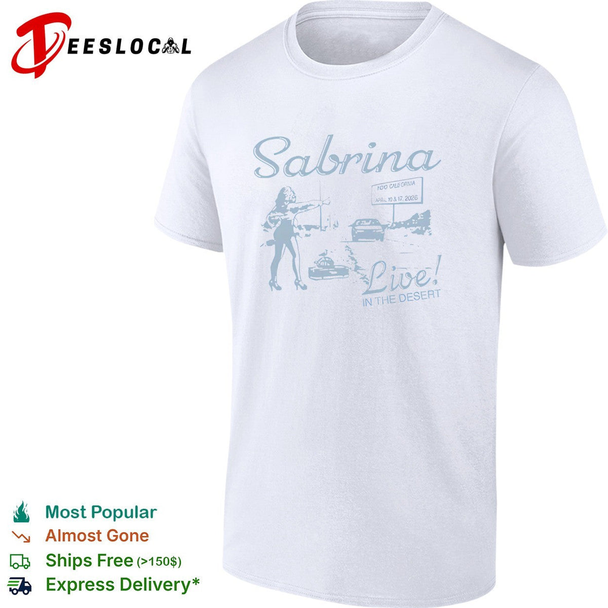 Sabrina Live in the Desert Indio California April 10 and 17 2026 tour concert shirt Unisex