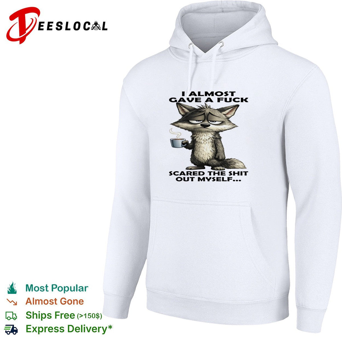 Sad wolf I almost gave a fuck scared the shit out myself shirt Unisex