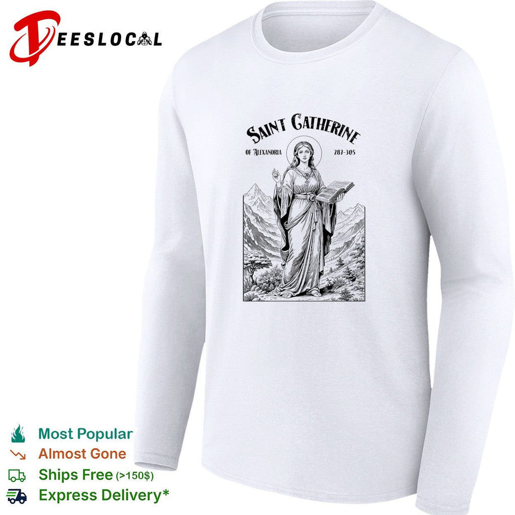 Saint Catherine of Alexandria holding book religious shirt Unisex