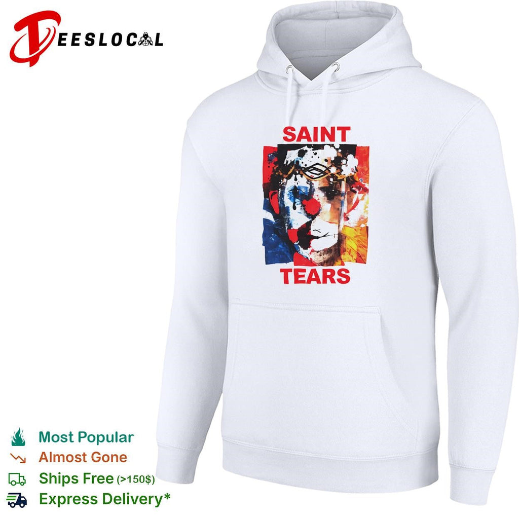 Saint tears abstract colorful painted face portrait art shirt Unisex