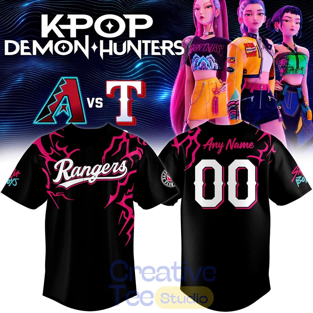 Saja Boys x Texas Rangers Special Baseball Jersey Unisex
