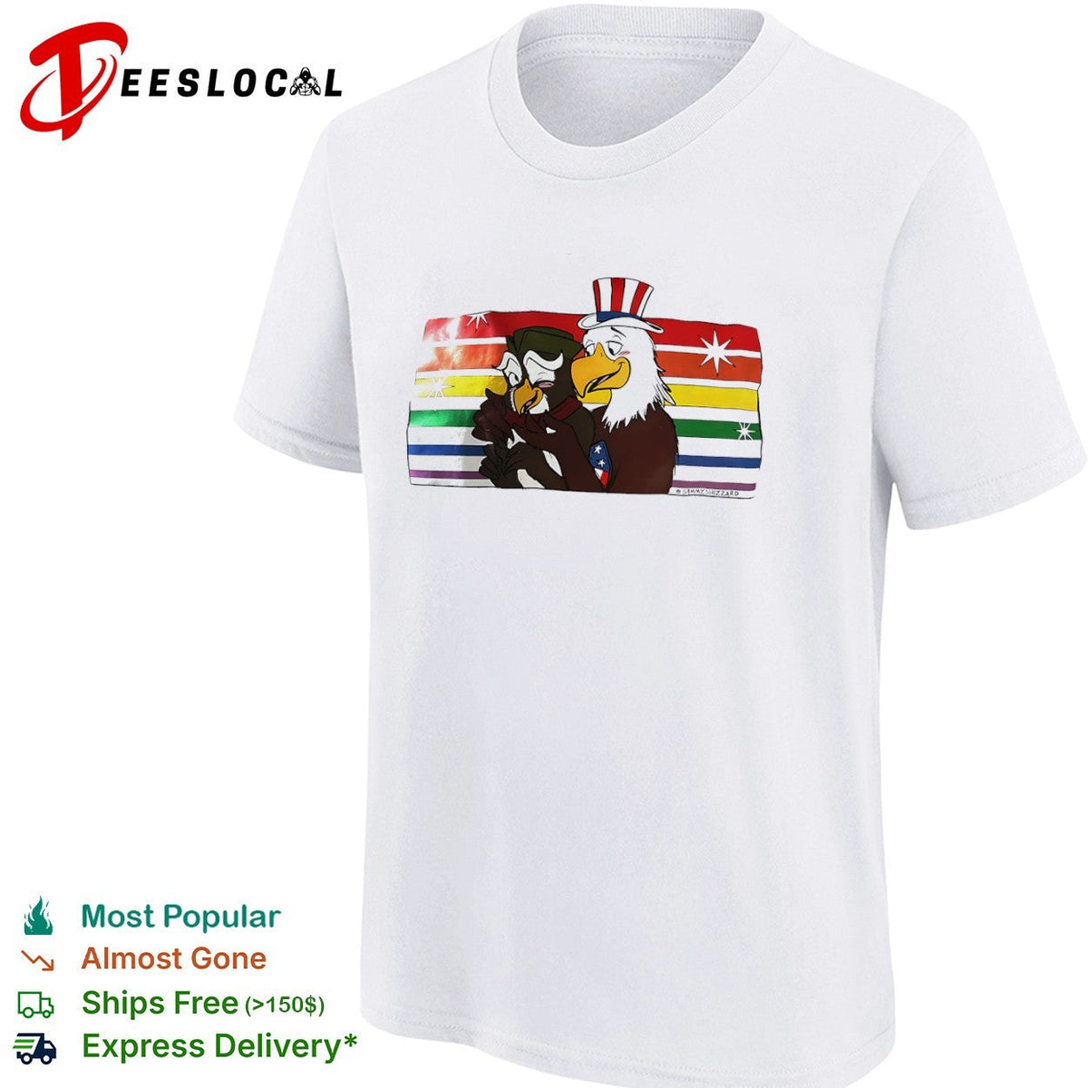 Sammy Shizzard Uncle Sam and Benjamin Franklin Eagle shirt Unisex