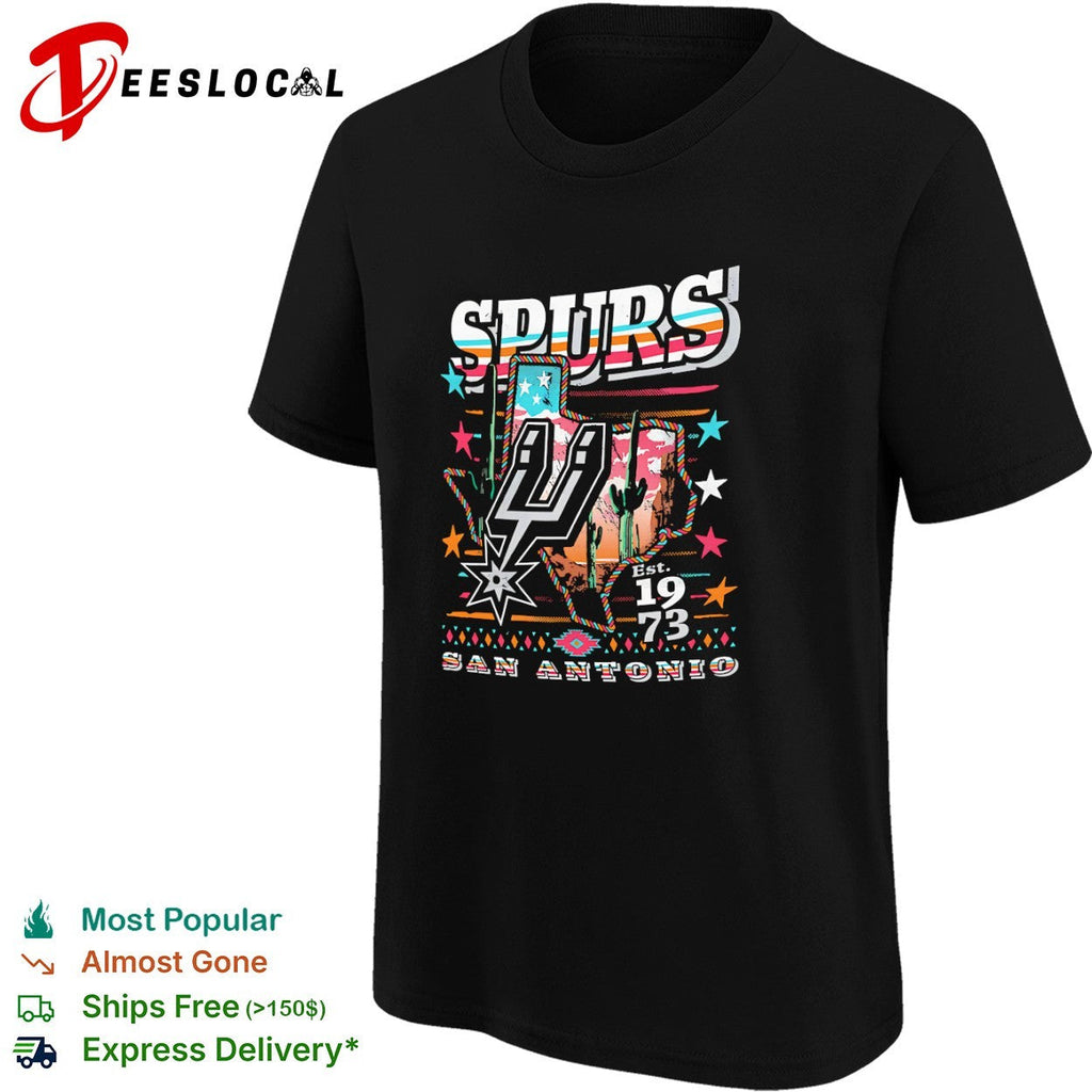 San Antonio Spurs Est 1973 Texas Cactus Desert Southwest Native Pattern shirt Unisex