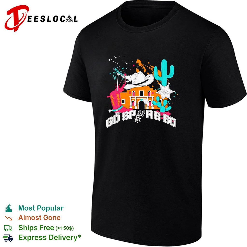 San Antonio Spurs Go Spurs Go cowboy boots and hat cactus shirt Unisex