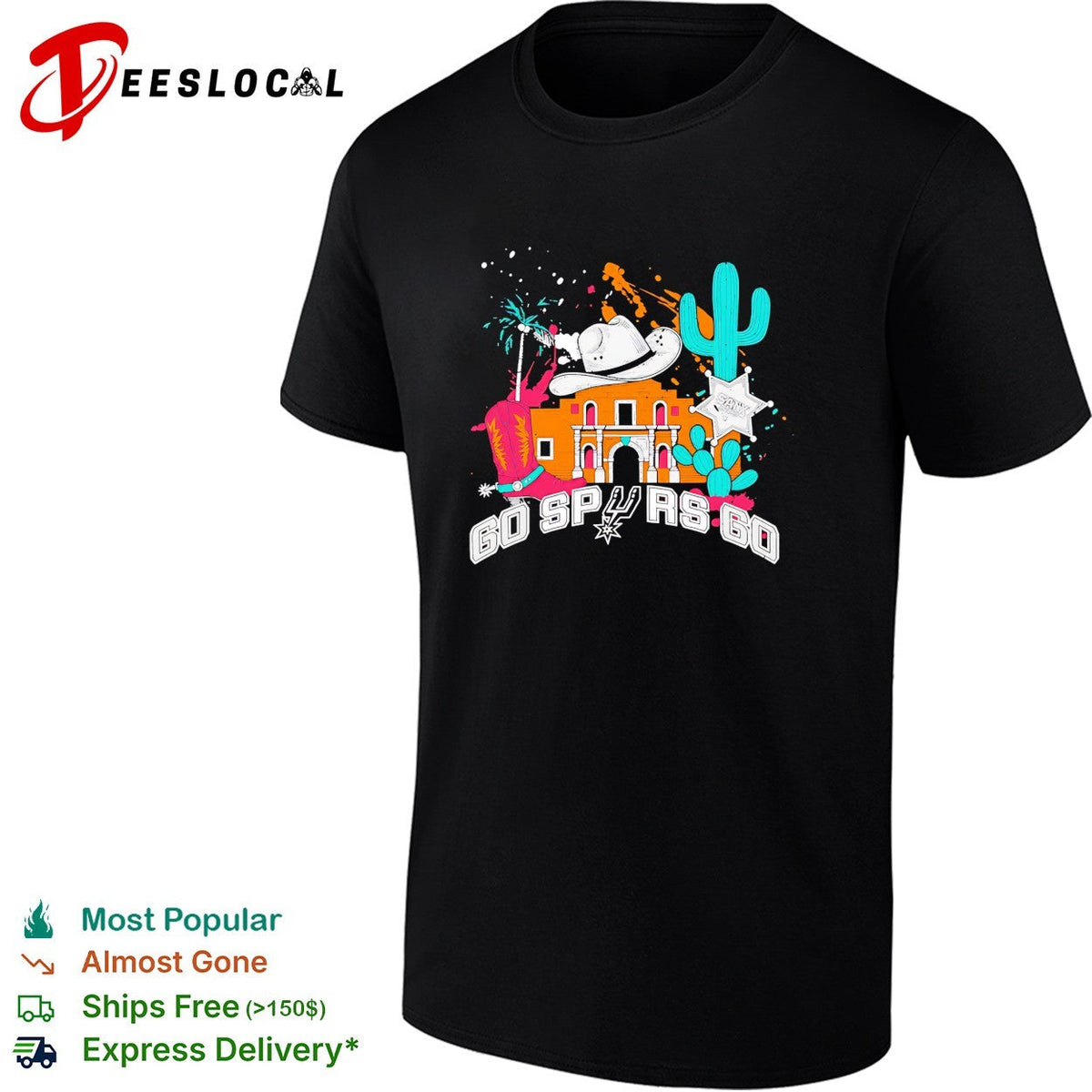 San Antonio Spurs Go Spurs Go cowboy boots and hat cactus shirt Unisex