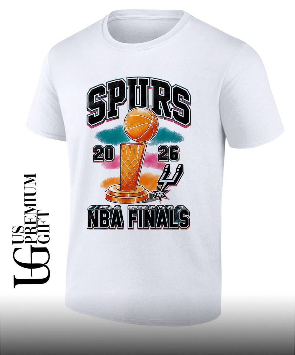 San Antonio Spurs basketball 2026 NBA Finals trophy spray paint shirt Unisex