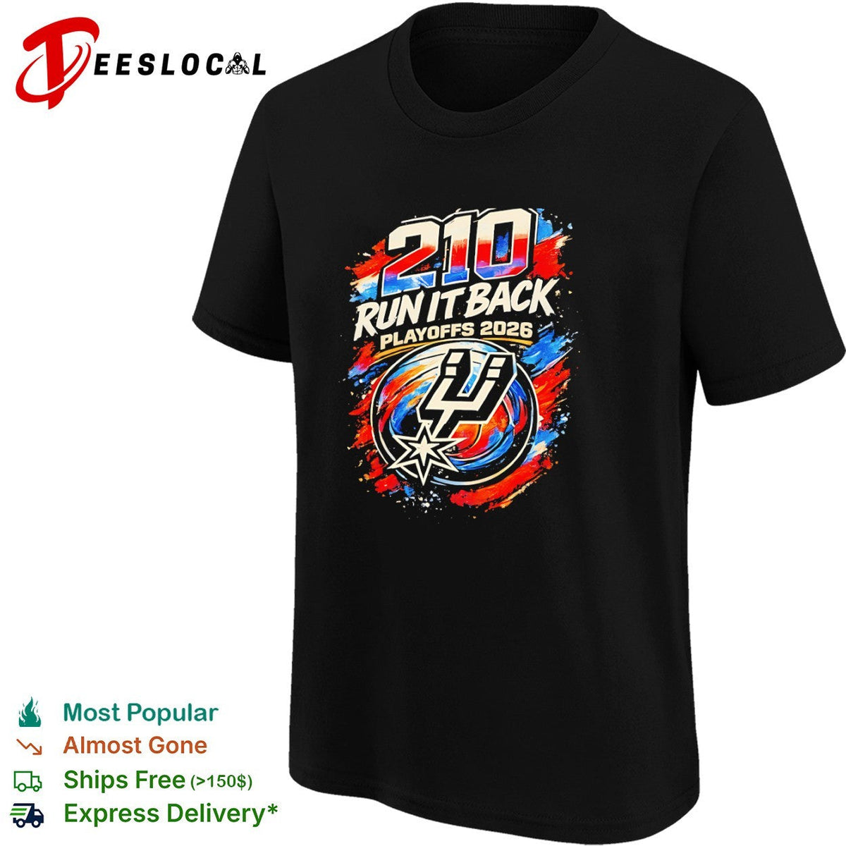 San Antonio Spurs run it back team logo 210 playoffs 2026 shirt Unisex