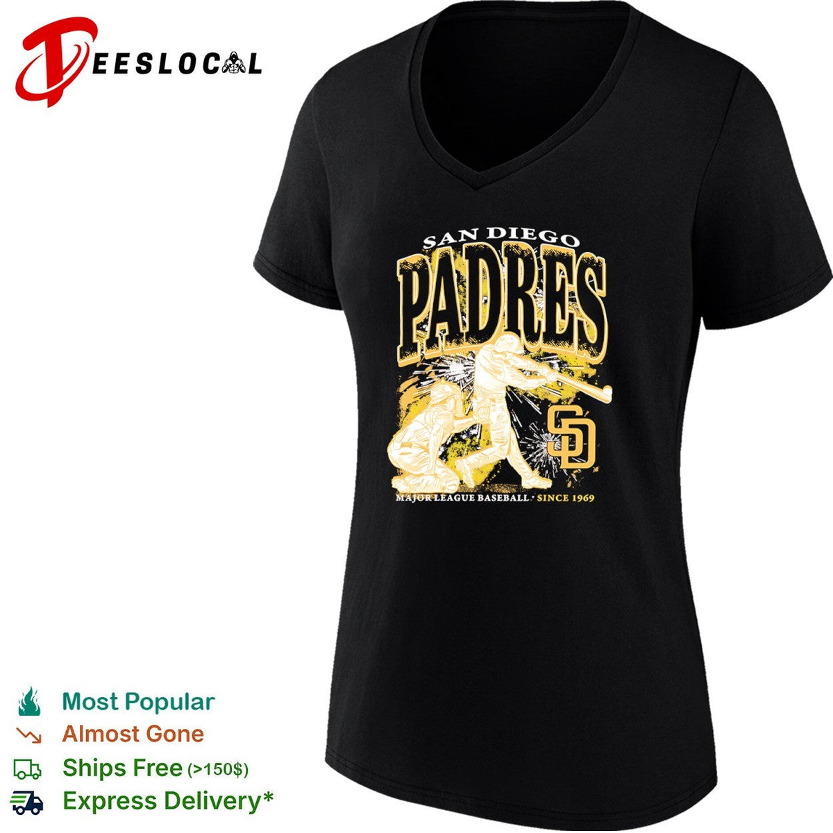 San Diego Padres swinging batter Major League Baseball since 1969 shirt Unisex