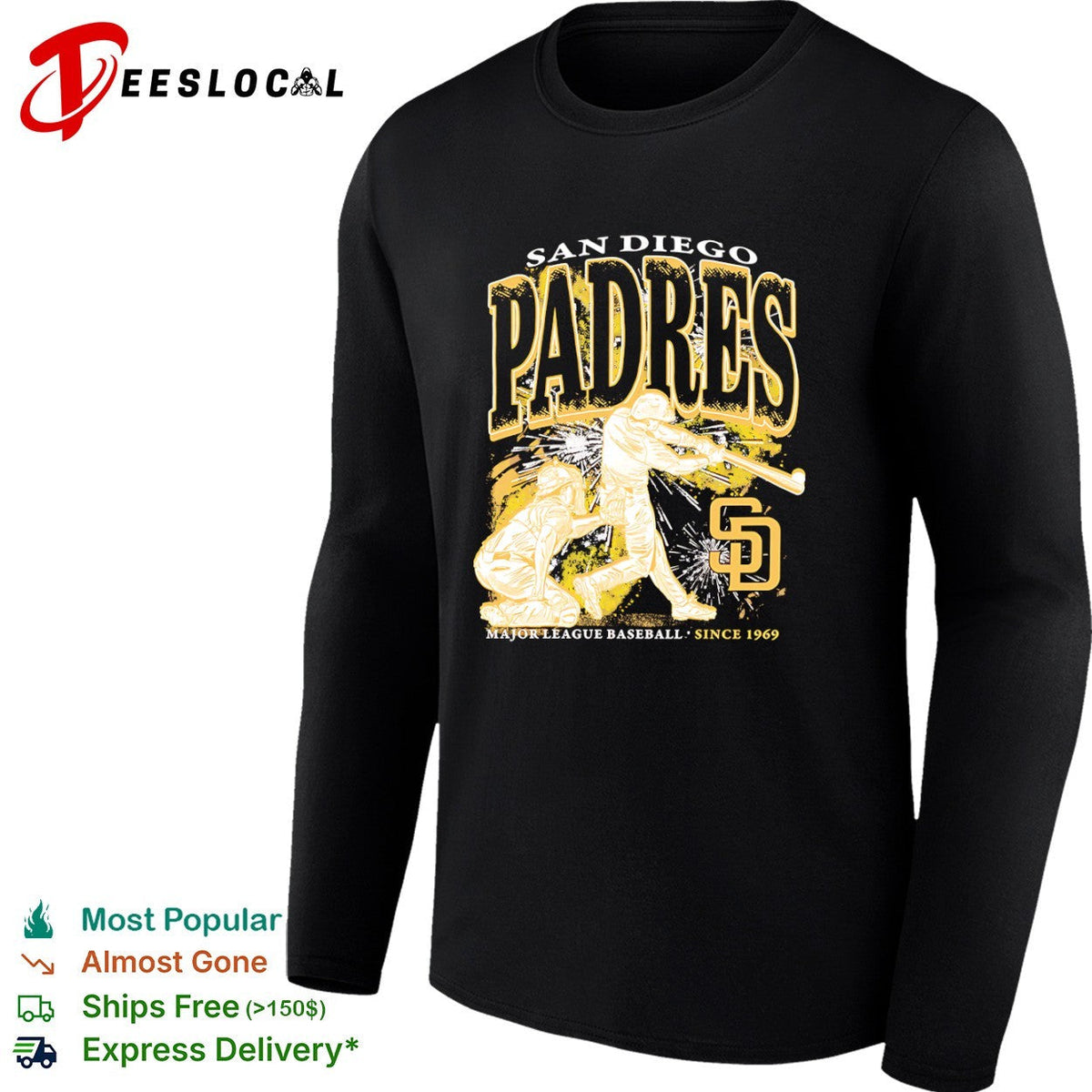 San Diego Padres swinging batter Major League Baseball since 1969 shirt Unisex