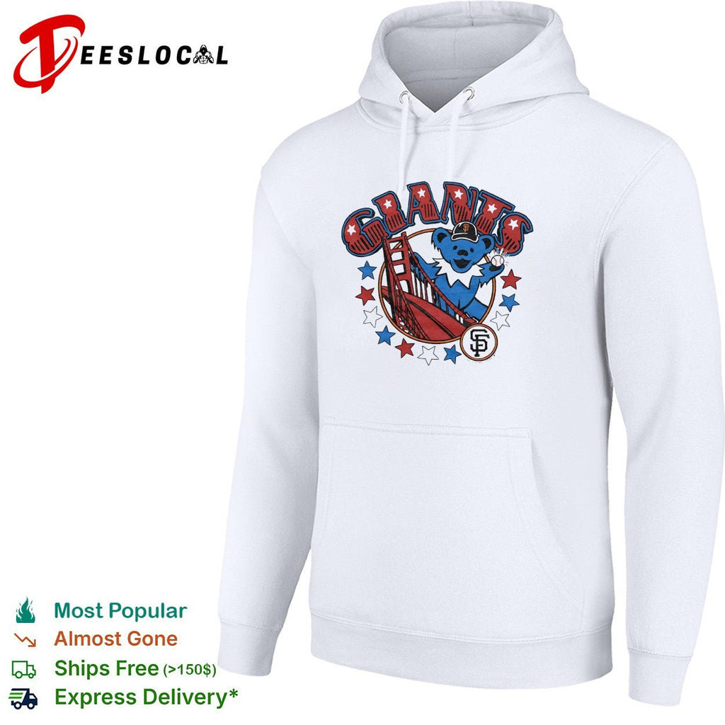 San Francisco Giants x Grateful Dead dancing bear golden gate graphic shirt Unisex