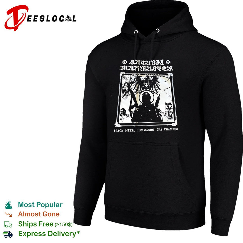 Satanic Warmaster Black Metal Commando Gas Chamber shirt Unisex