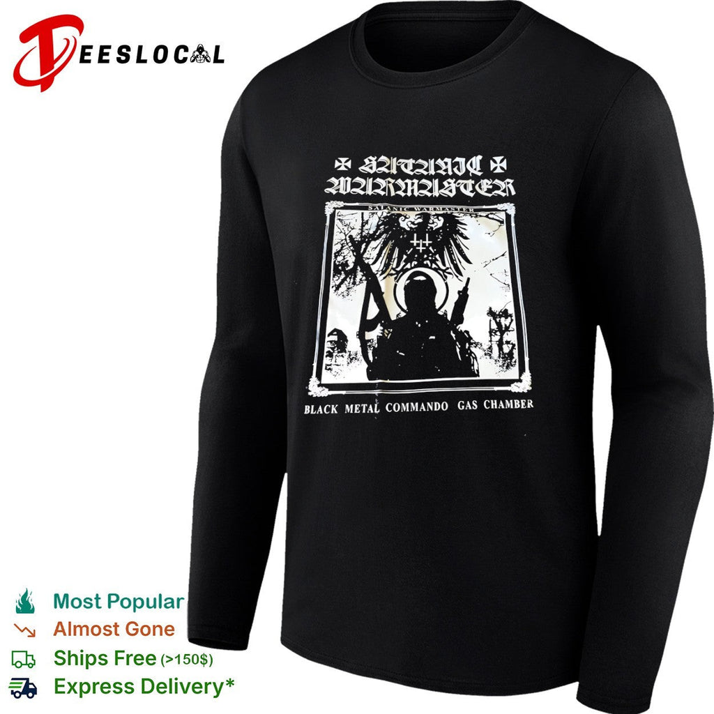 Satanic Warmaster Black Metal Commando Gas Chamber shirt Unisex
