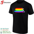 Sci-fi spaceships pride rainbow flag brushstroke graphic shirt Unisex