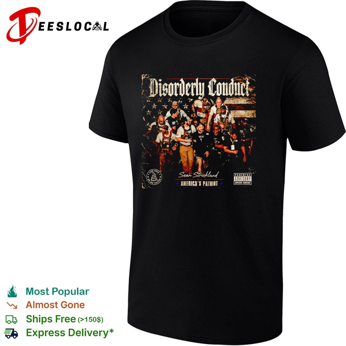 Sean Strickland Disorderly Conduct America’s Patriot Live Free or Die Trying shirt Unisex