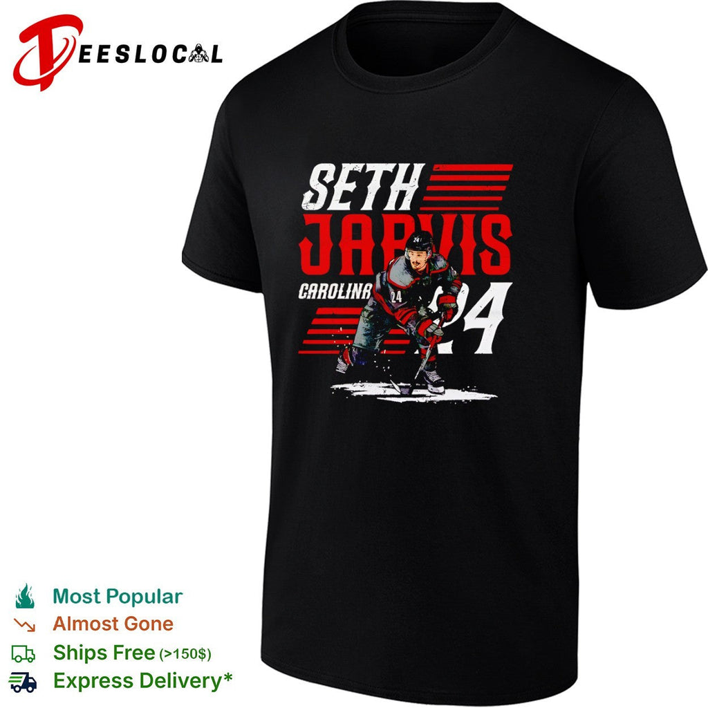Seth Jarvis Carolina Hurricanes NHL Player 24 Number Shirt Unisex