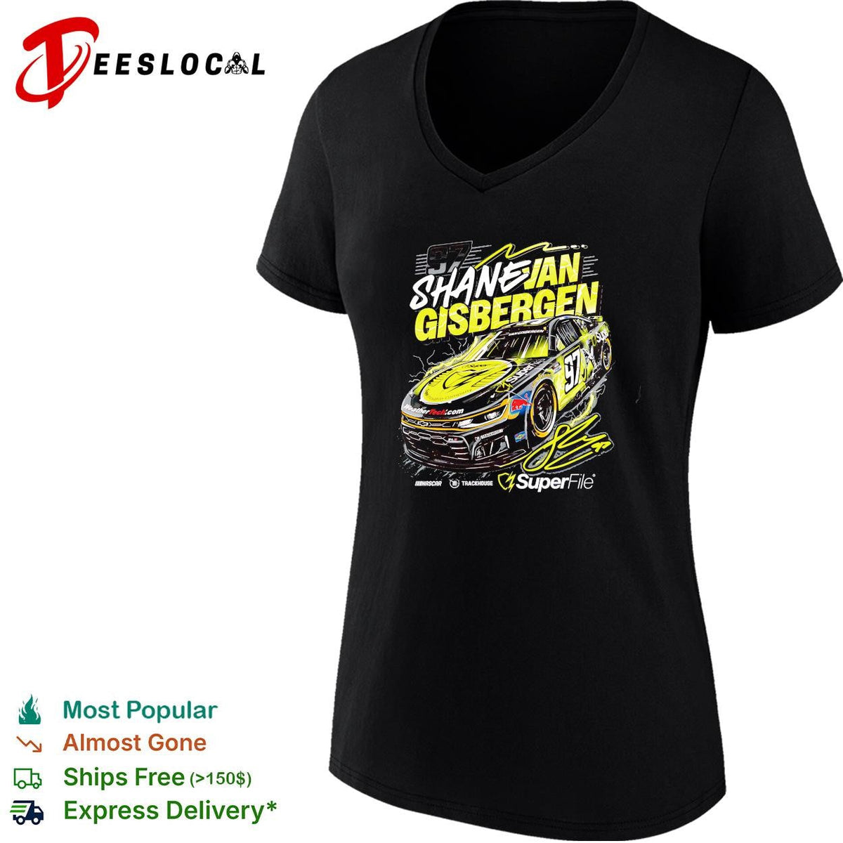 Shane van Gisbergen 97 SuperFile Trackhouse NASCAR yellow black shirt Unisex