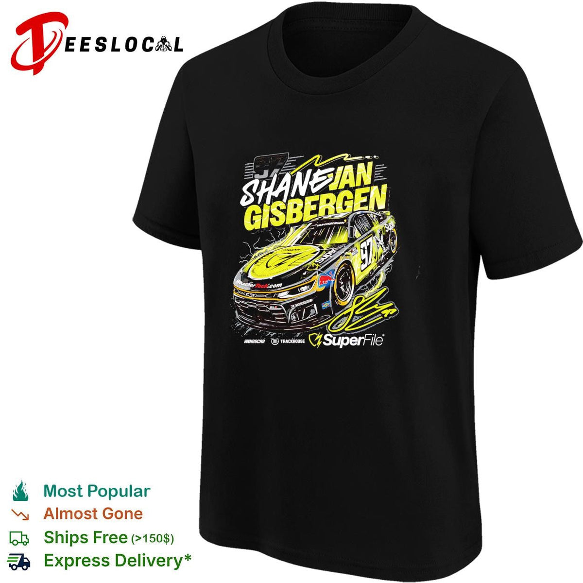 Shane van Gisbergen 97 SuperFile Trackhouse NASCAR yellow black shirt Unisex