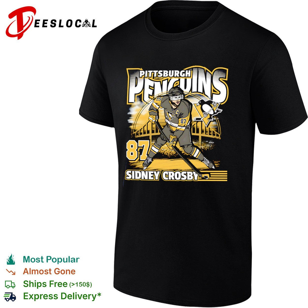 Sidney Crosby Pittsburgh Penguins NHL 87 shirt Unisex