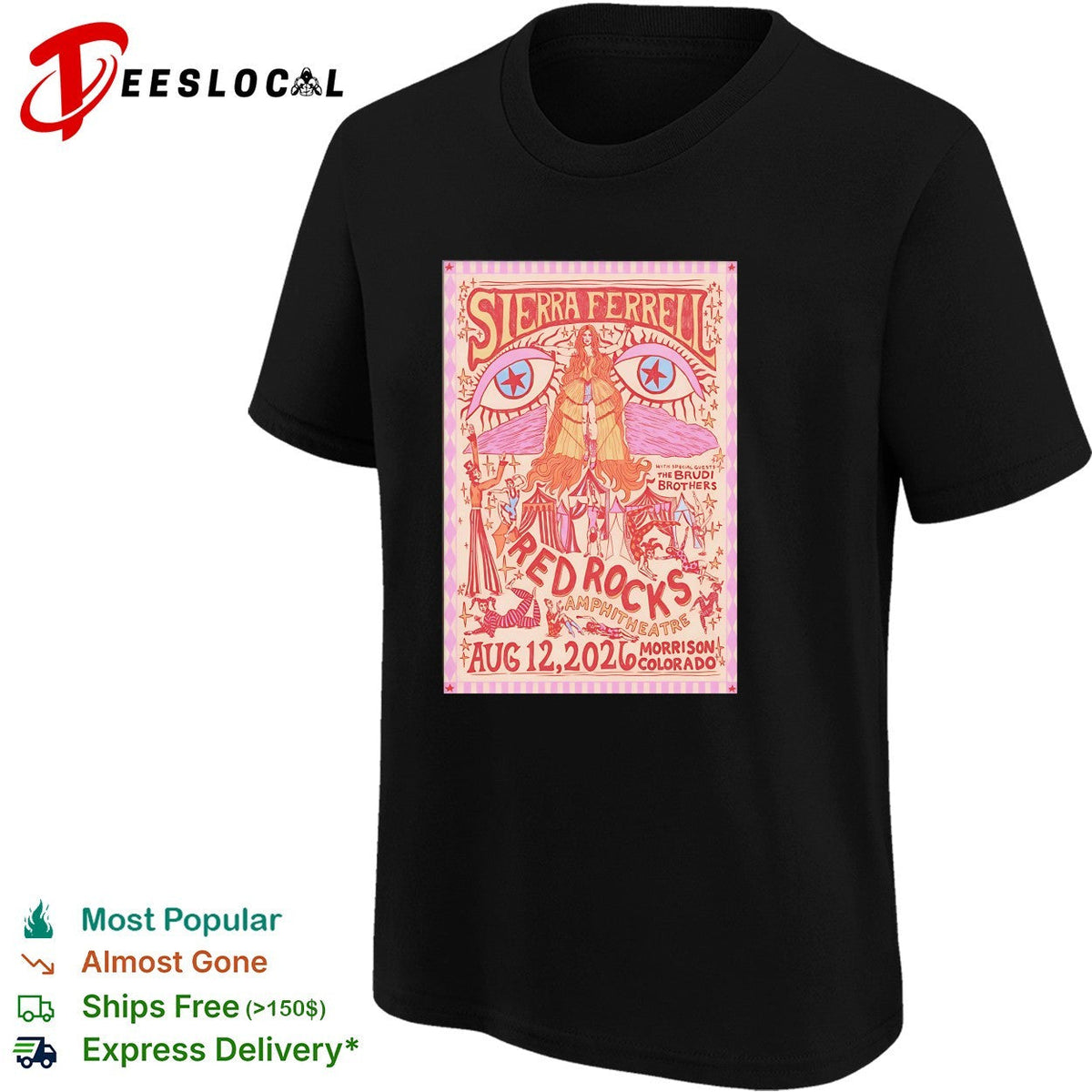 Sierra Ferrell the Brute Brothers Red Rocks Aug 12 2026 Morrison Colorado poster shirt Unisex