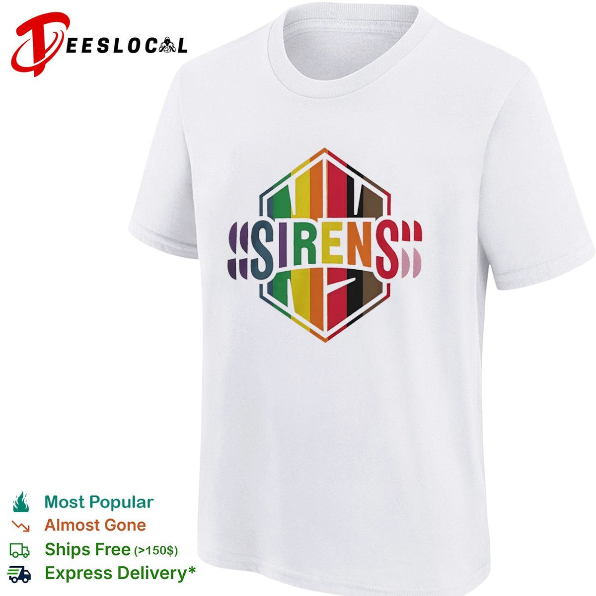 Sirens Pride Flag LGBTQ Rainbow shirt Unisex