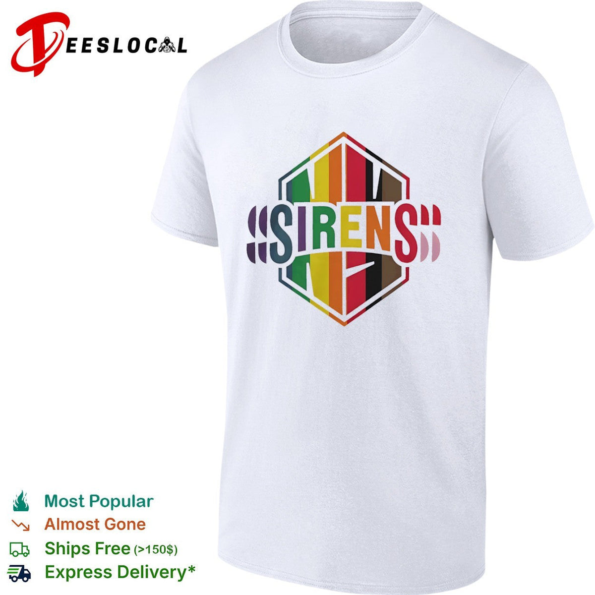Sirens Pride Flag LGBTQ Rainbow shirt Unisex