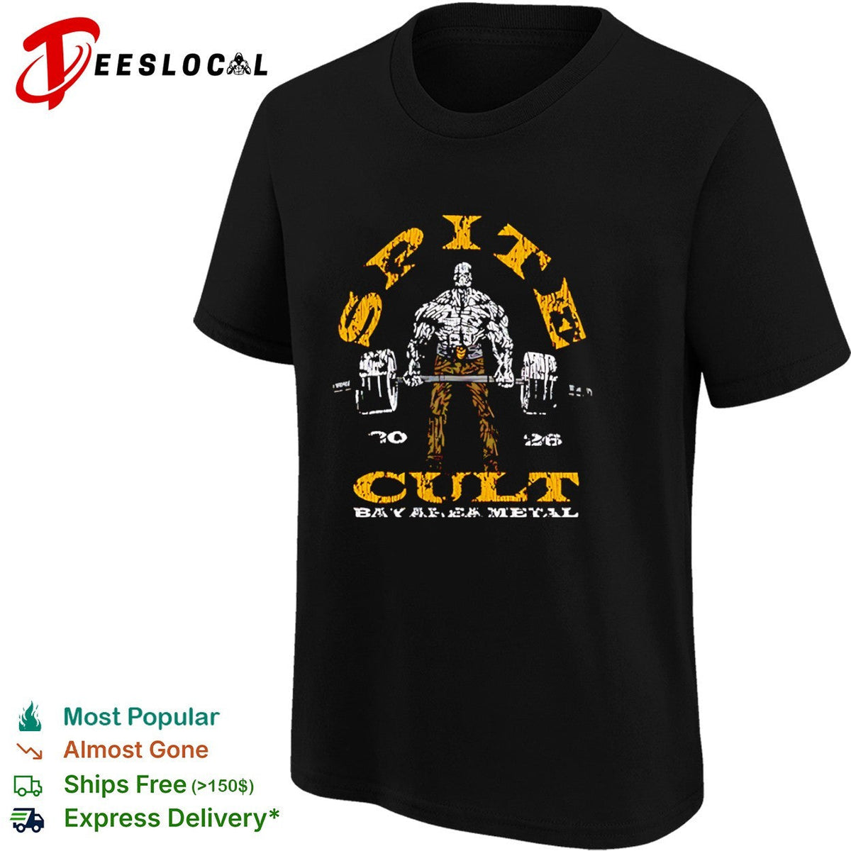 Site 20 26 Cult Bay Area Metal Powerlifter Deadlift Heavy Iron Gym Workout shirt Unisex