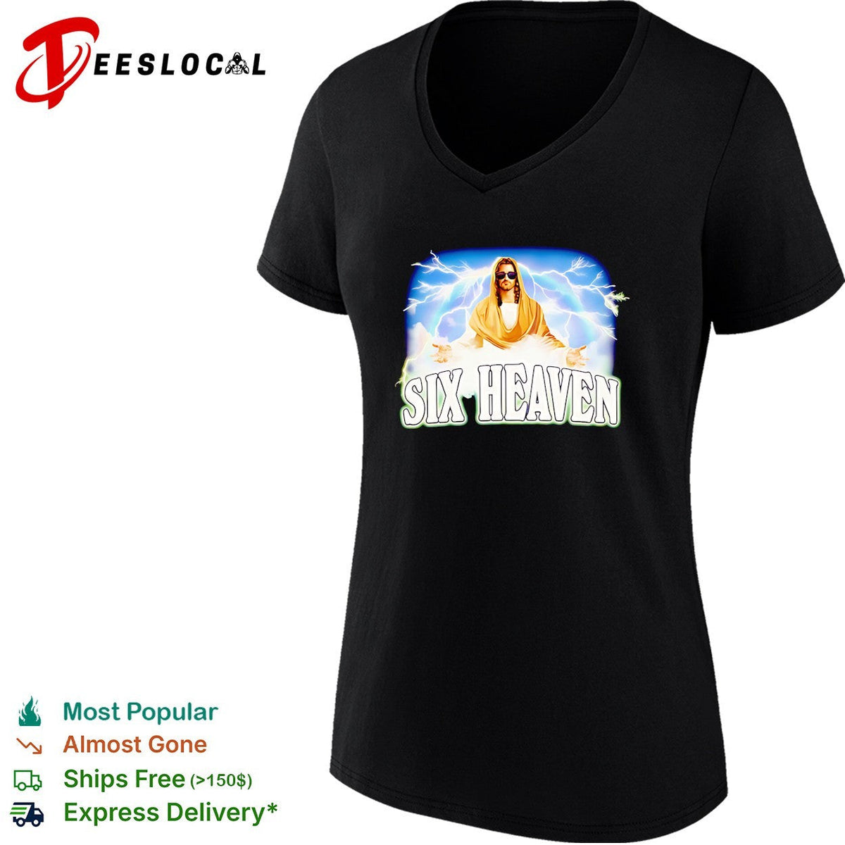Six Heaven Jesus Christ raibow cloud graphic shirt Unisex