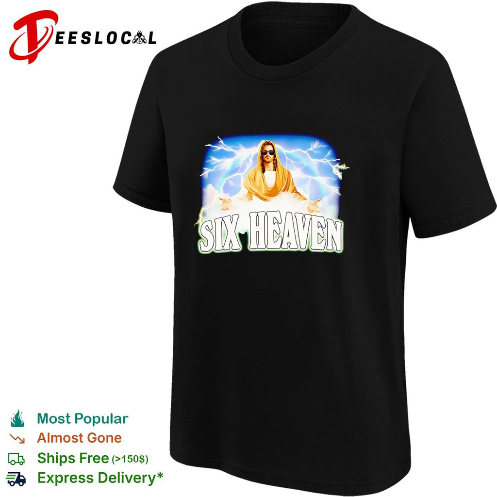 Six Heaven Jesus Christ raibow cloud graphic shirt Unisex