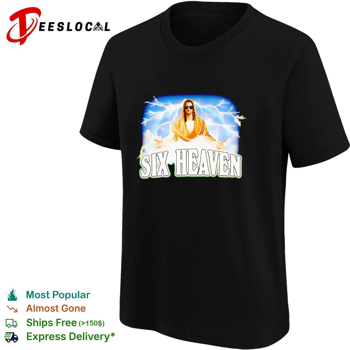 Six Heaven Jesus Christ raibow cloud graphic shirt Unisex