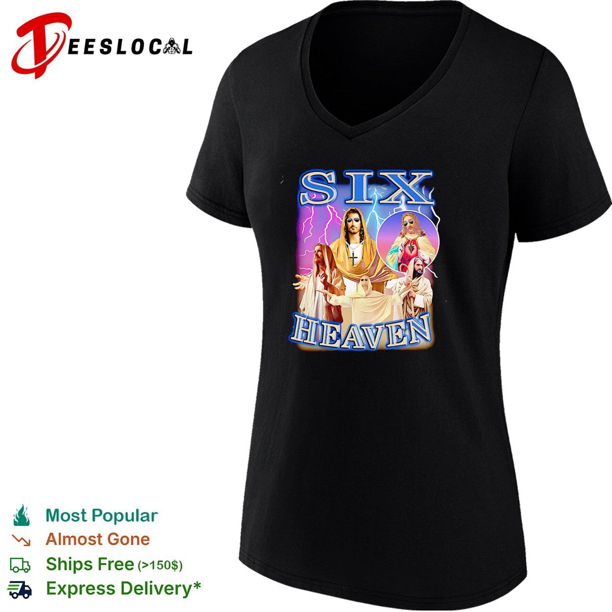 Six Heaven Jesus holy trinity portrait vintage bootleg shirt Unisex