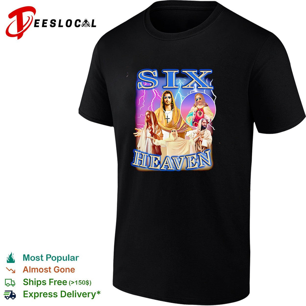 Six Heaven Jesus holy trinity portrait vintage bootleg shirt Unisex