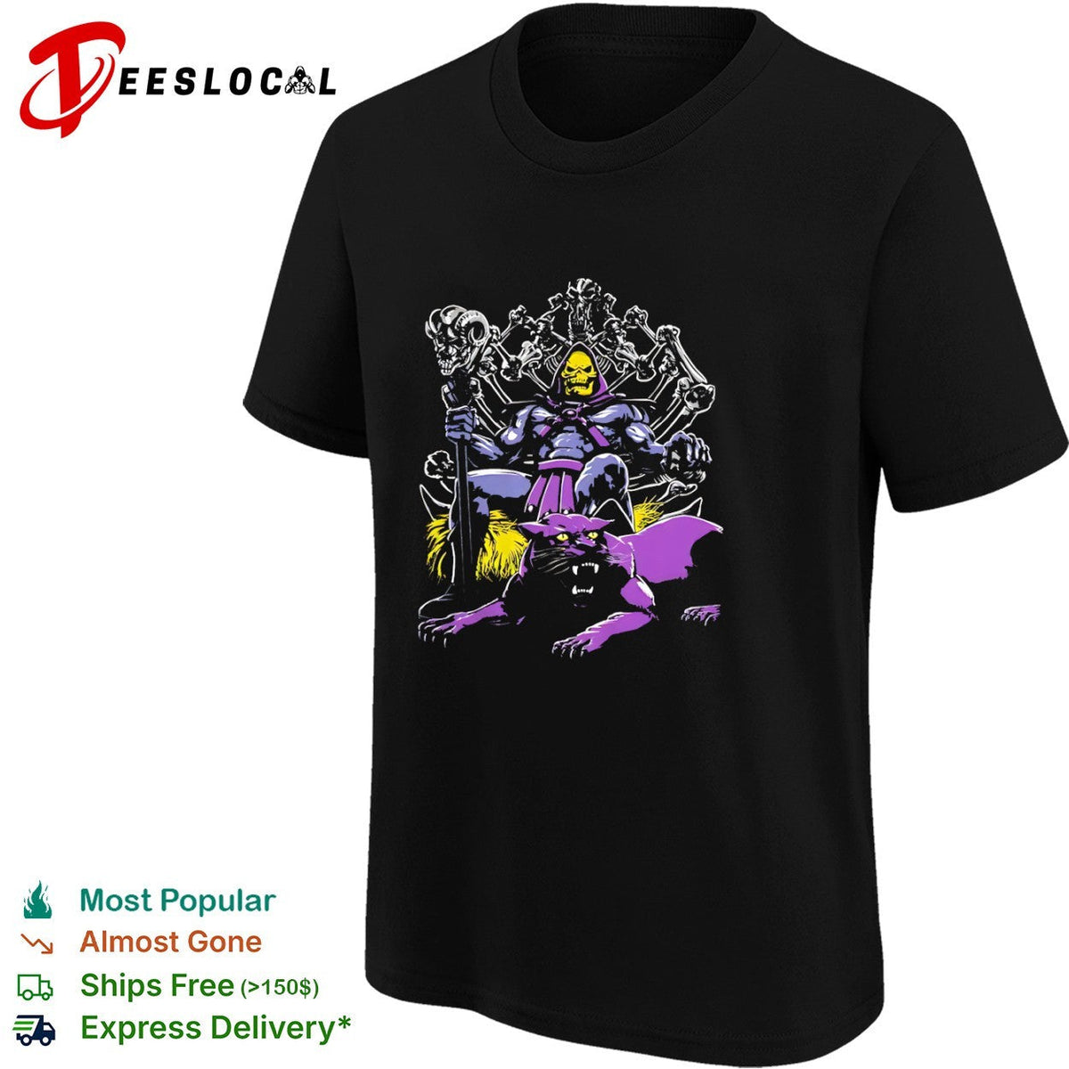 Skeletor Masters of the Universe Throne of Bones Panthor Dark Magic Fantasy shirt Unisex